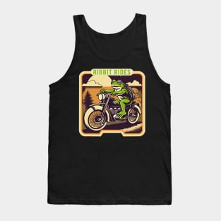 Frog riding motorcycle ribbit rides Tank Top